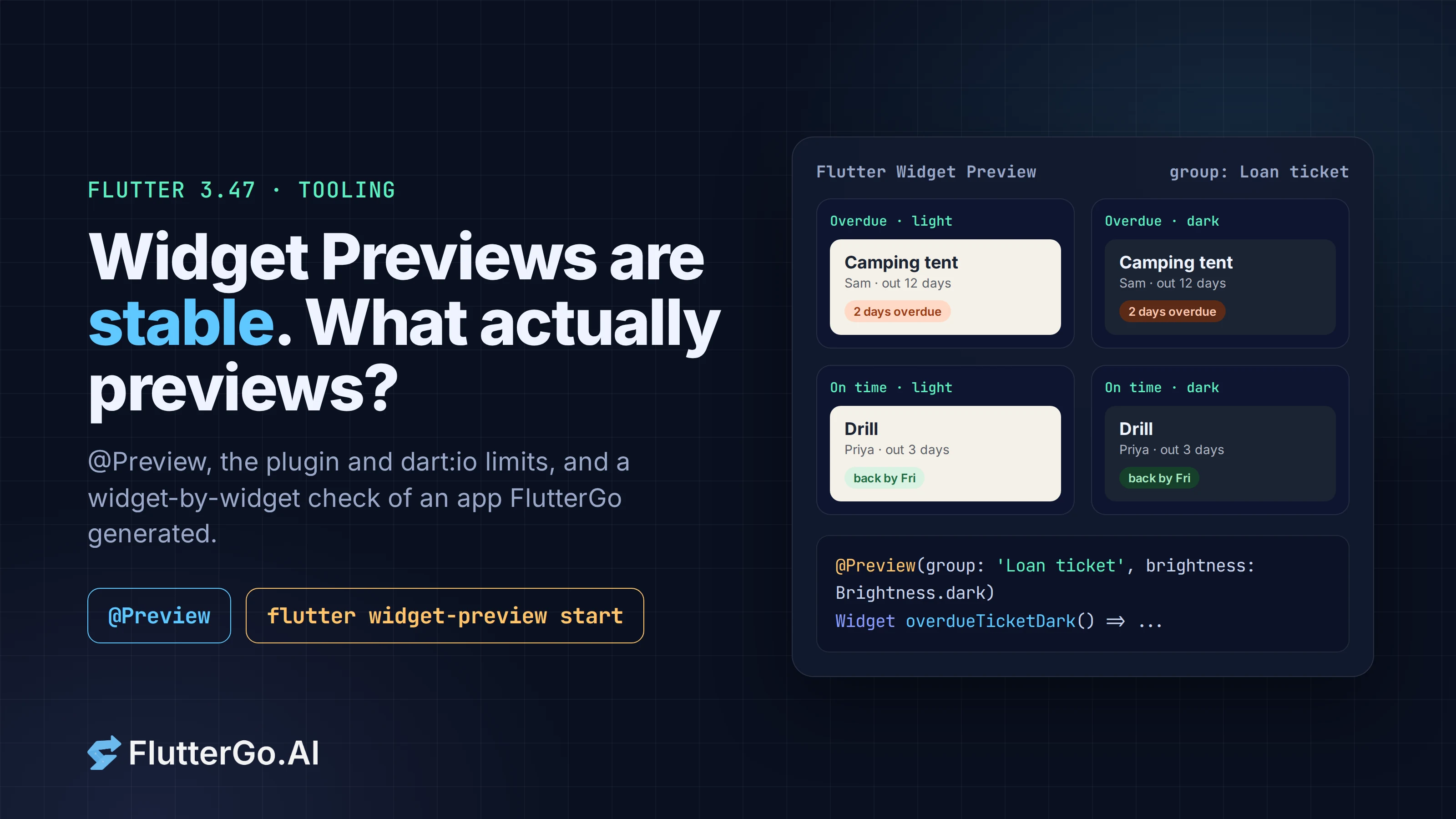 Flutter Widget Previews Are Stable. We Pointed Them at an AI-Built App to See What Previews