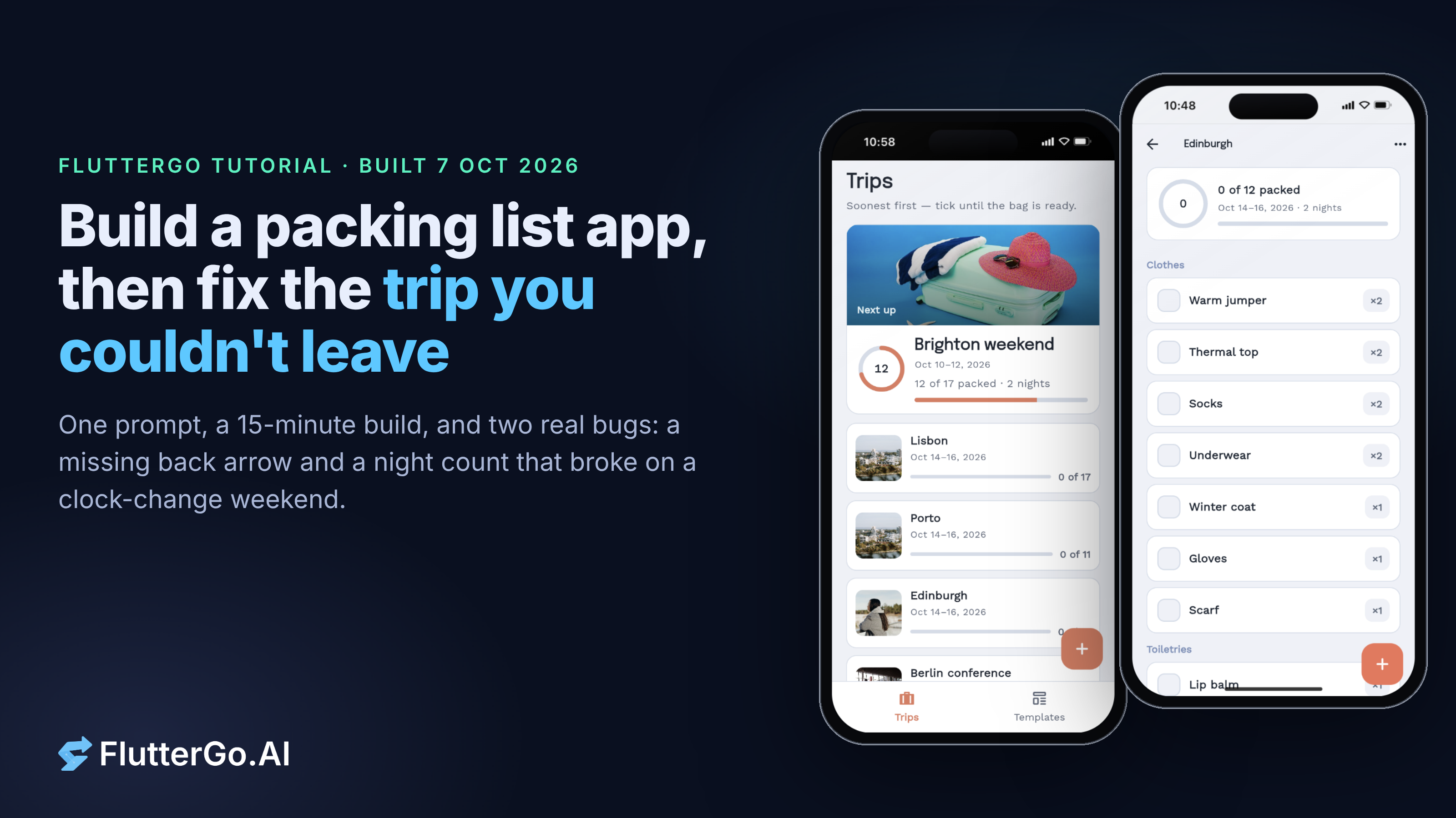 Build a Packing List App with FlutterGo, Then Fix the Trip You Couldn't Leave
