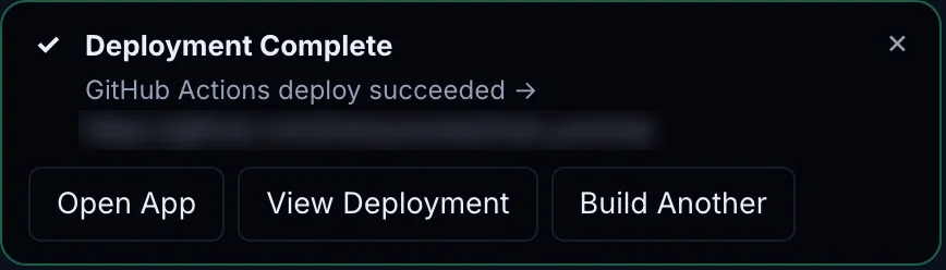 Deployment complete: GitHub Actions deploy succeeded